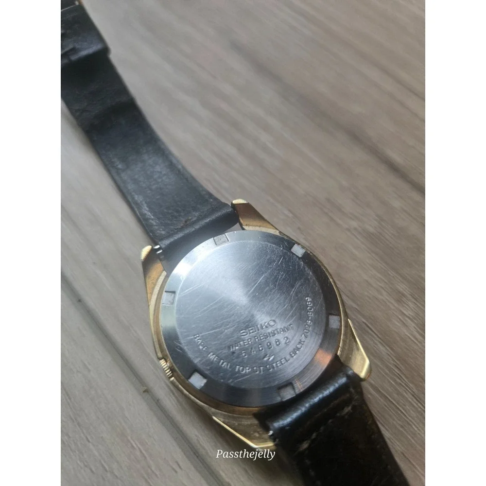 Seiko Watch Mens Vintage 7025-8099 Automatic 17 Jewels Gold Tone Date Japan 1974